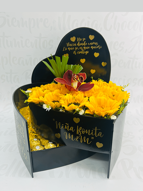 Doble corazón girasol