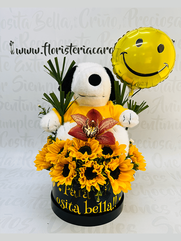 Redondo Snoopy y girasoles