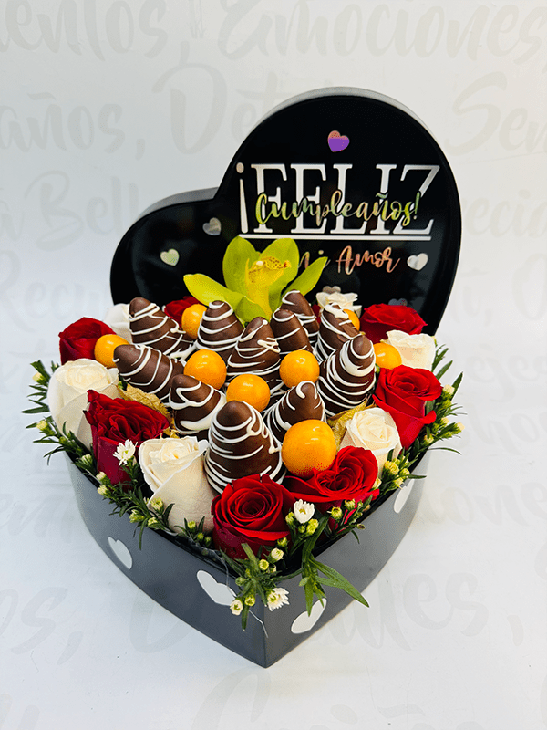 Corazón fresas (27x27cm)