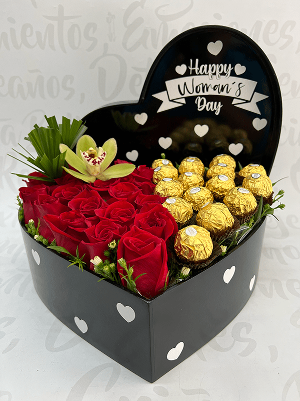 Corazón rosas (30x30cm)