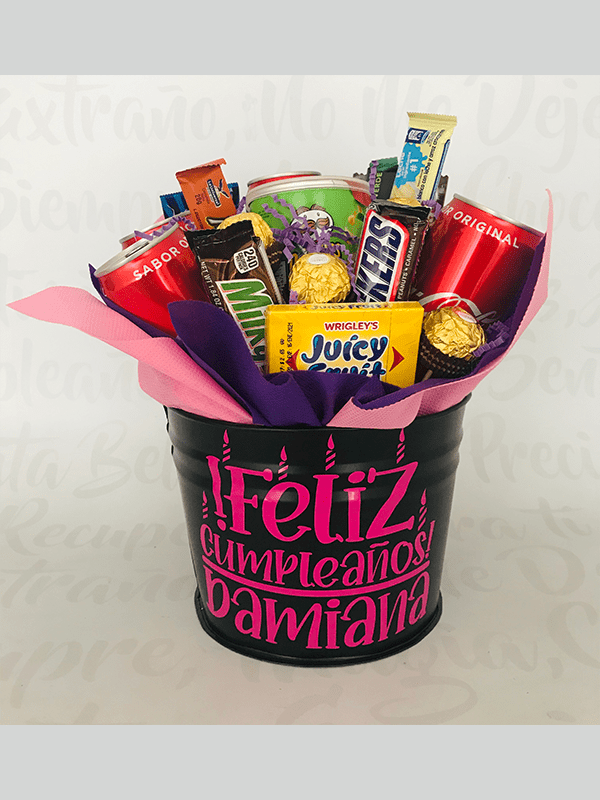 Bucket cumple ñiña y burbuja