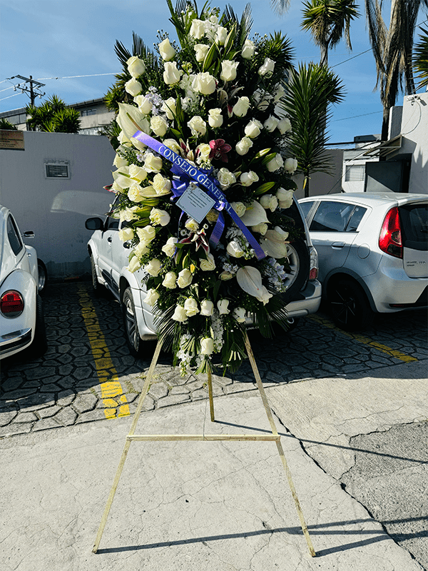 Pedestal rosas y Lilium