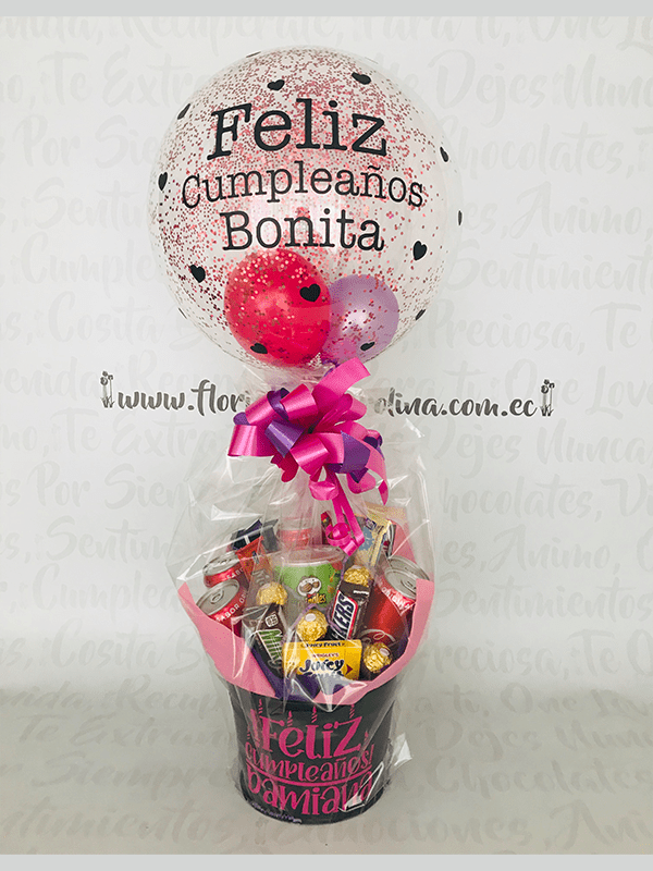 Bucket cumple ñiña y burbuja